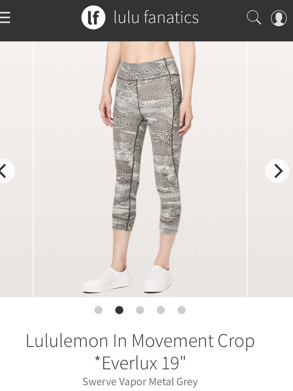 Lululemon In Movement Crop *Everlux 19" Size 6